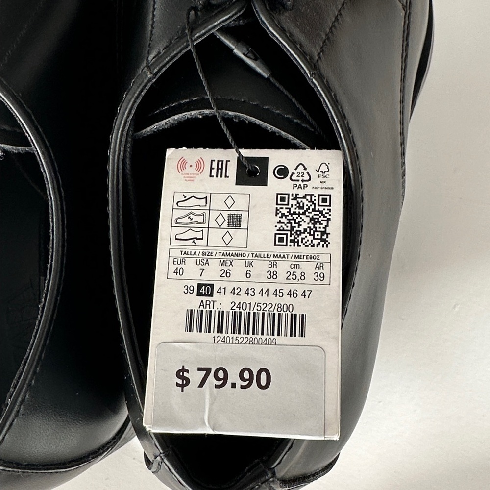 Zara Classic Black Men's Dress Elegant Shoes - Picture 13 of 17